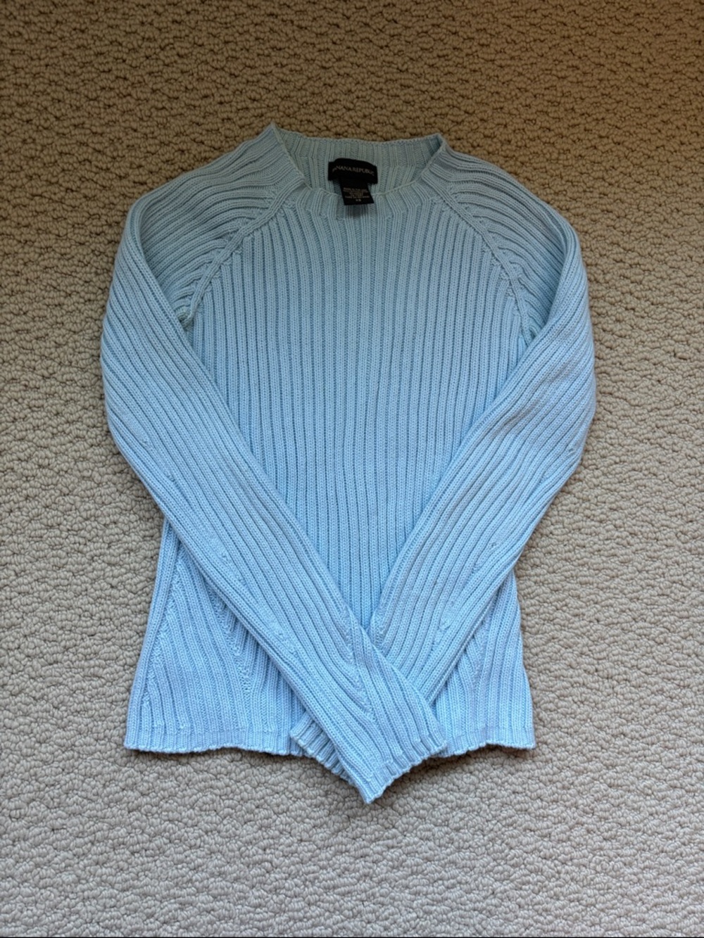 Banana Republic Light Blue Ribbed Crewneck Sweater